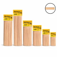 Brochetas desechables redondas de madera para pinchos carne y verduras