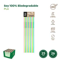 Canitas fantasía compostables multicolores desechables, ideales para chupitos, licores y mini cócteles en bares
