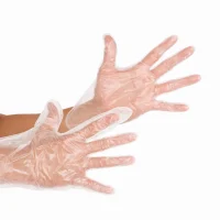 Guantes finos de polietileno desechables para manipulación alimentos, higiene y tareas ligeras
